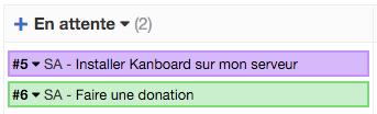 Tâches repliées