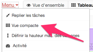 Tableau en mode compact