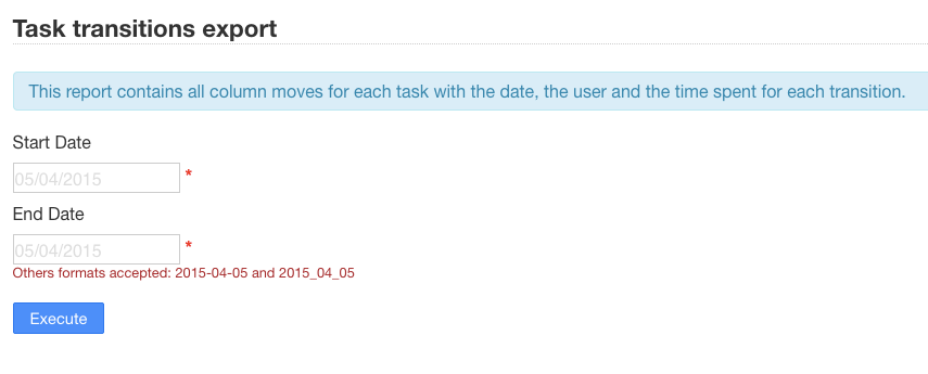 Transitions Export