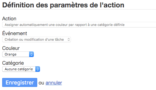 Action automatique