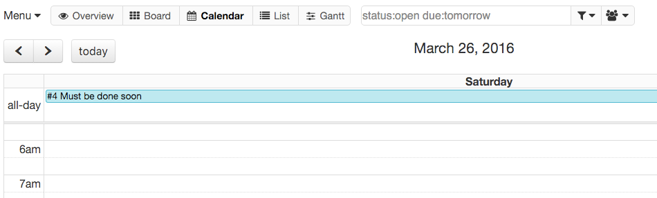 Calendar view