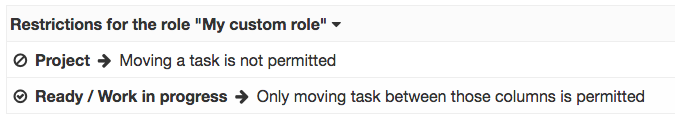 Example restriction task drag and drop