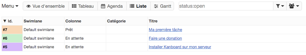 Vue liste