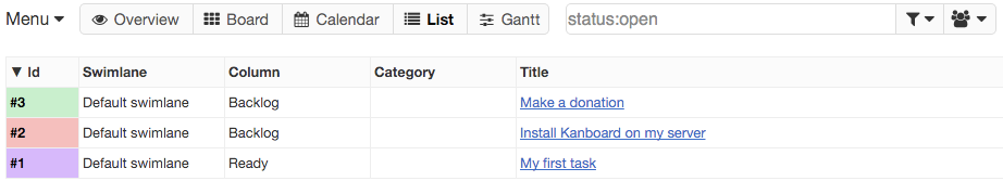 List view