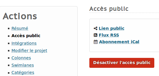 Désactiver l'accès public