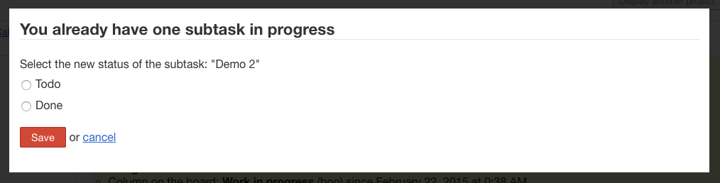 Omezení uživatele dílčího úkolu
