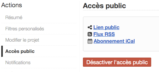 Désactiver l'accès public